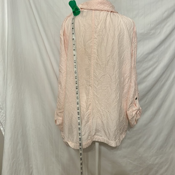 Chico's Weekends Lt Pink Lightweight Button Front Jacket Sz 3 - Picture 7 of 12